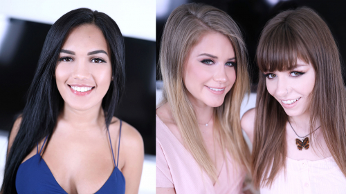 Swallow Salon Presents Alina Belle, Alex and Taylor Blake Giving POV Blowjobs and Swallowing Cum